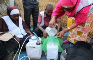 Creating bleach for water purification.